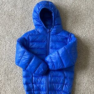 NWOT Vibrant Blue Puffer Jacket with Hood
